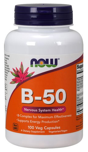NOW Vitamin B-50 mg 100 капс Без вкуса,  ml, Now. Vitamina B. General Health 