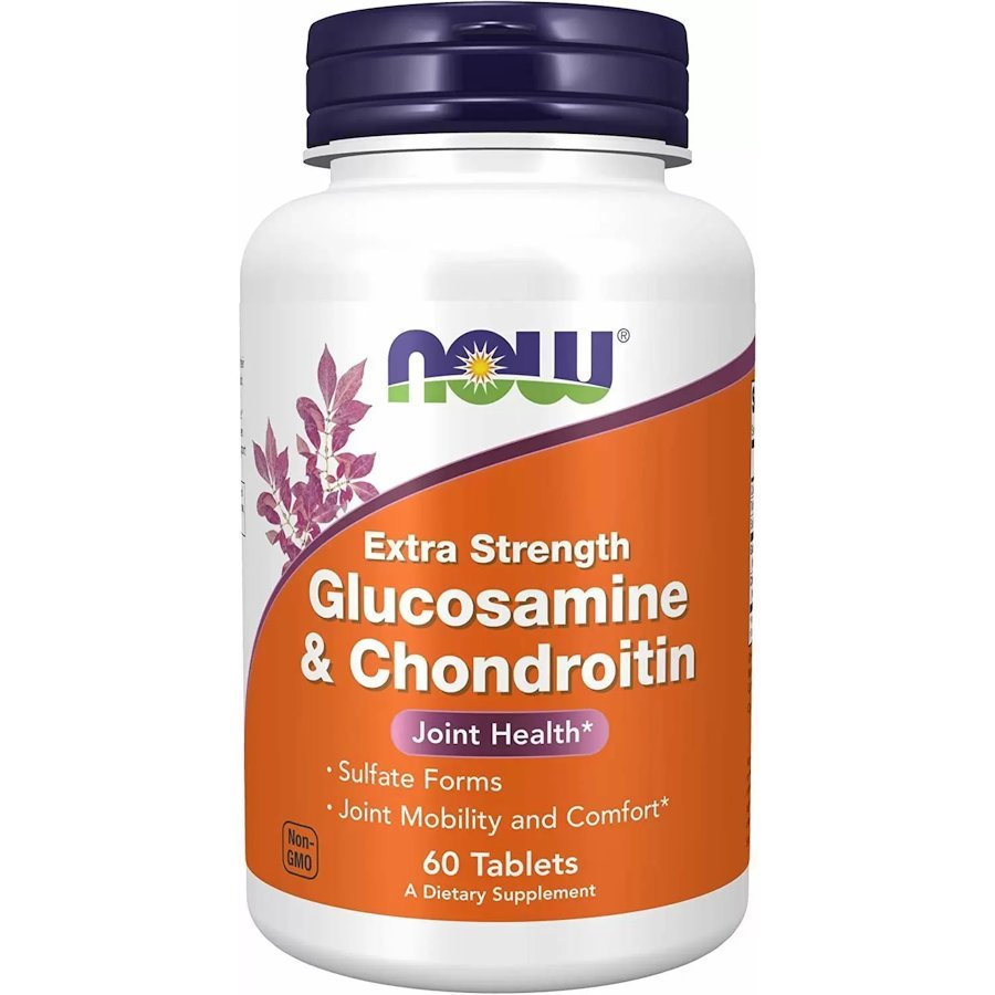 Для суставов и связок NOW Glucosamine &amp; Chondroitin Extra Strength, 60 таблеток,  мл, Now. Хондропротекторы. Поддержание здоровья Укрепление суставов и связок 