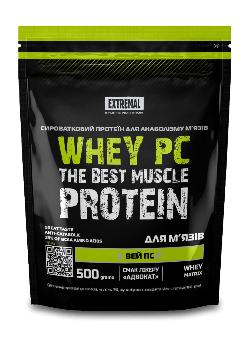 Whey PC, 500 g, Extremal. Whey Concentrate. Mass Gain recovery Anti-catabolic properties 