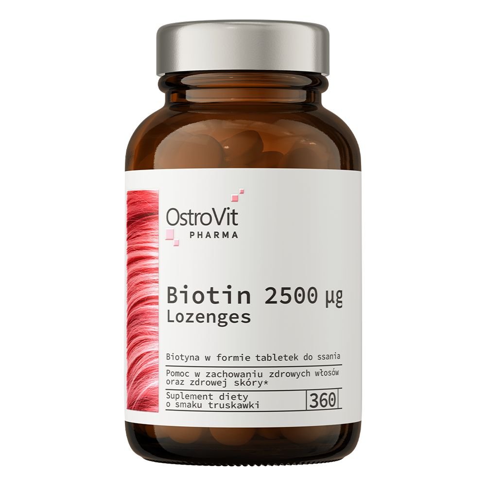 OstroVit Витамины и минералы OstroVit Pharma Biotin 2500 mcg, 360 пастилок Клубника, , 