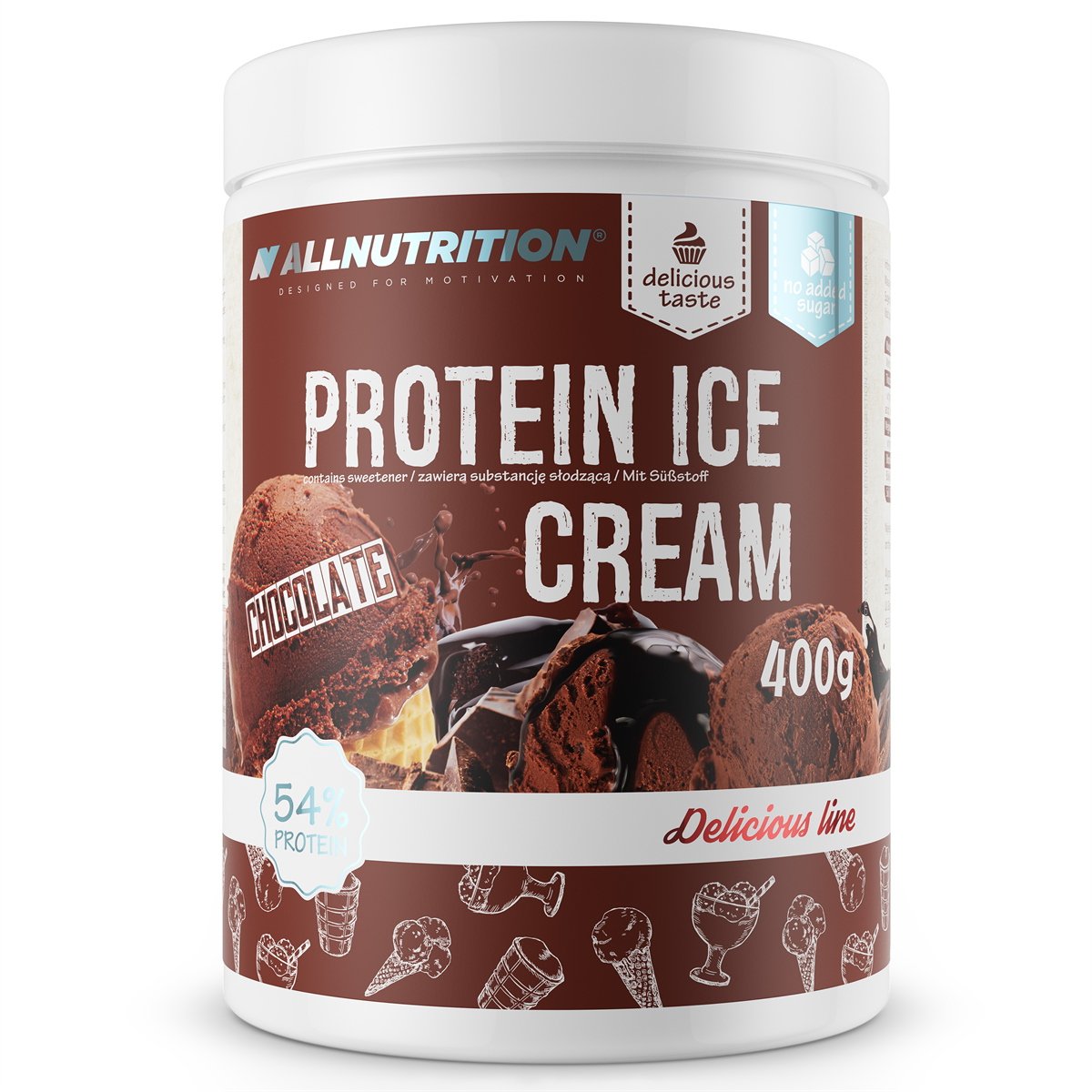 Заменитель питания AllNutrition Protein Ice Cream, 400 грамм Шоколад,  ml, AllNutrition. Sustitución de comidas. 