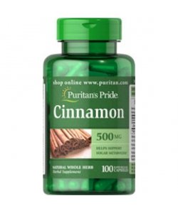 Cinnamon 500 mg, 100 pcs, Puritan's Pride. Special supplements. 