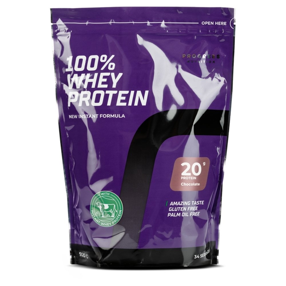 Протеин Progress Nutrition 100% Whey Protein, 920 грамм Шоколад,  мл, Progress Nutrition. Протеин. Набор массы Восстановление Антикатаболические свойства 