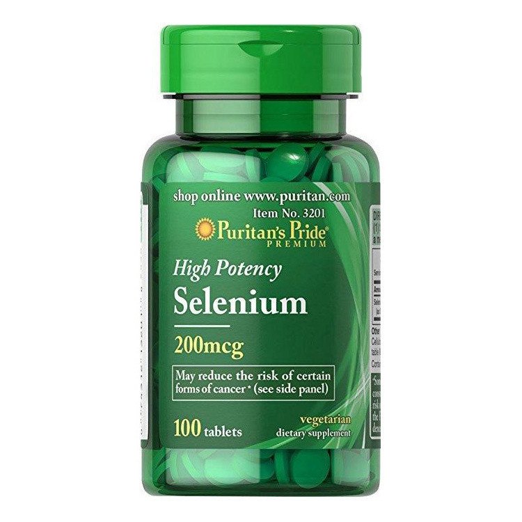 Селен Puritan's Pride Selenium 200 mcg (100 таб) пуританс прайд селениум,  мл, Puritan's Pride. Селен. Поддержание здоровья Укрепление иммунитета Здоровье кожи Укрепление волос и ногтей 