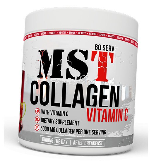 Колаген MST Nutrition Collagen 300 g Vitamin C,  ml, MST Nutrition. Collagen. General Health Ligament and Joint strengthening Skin health 