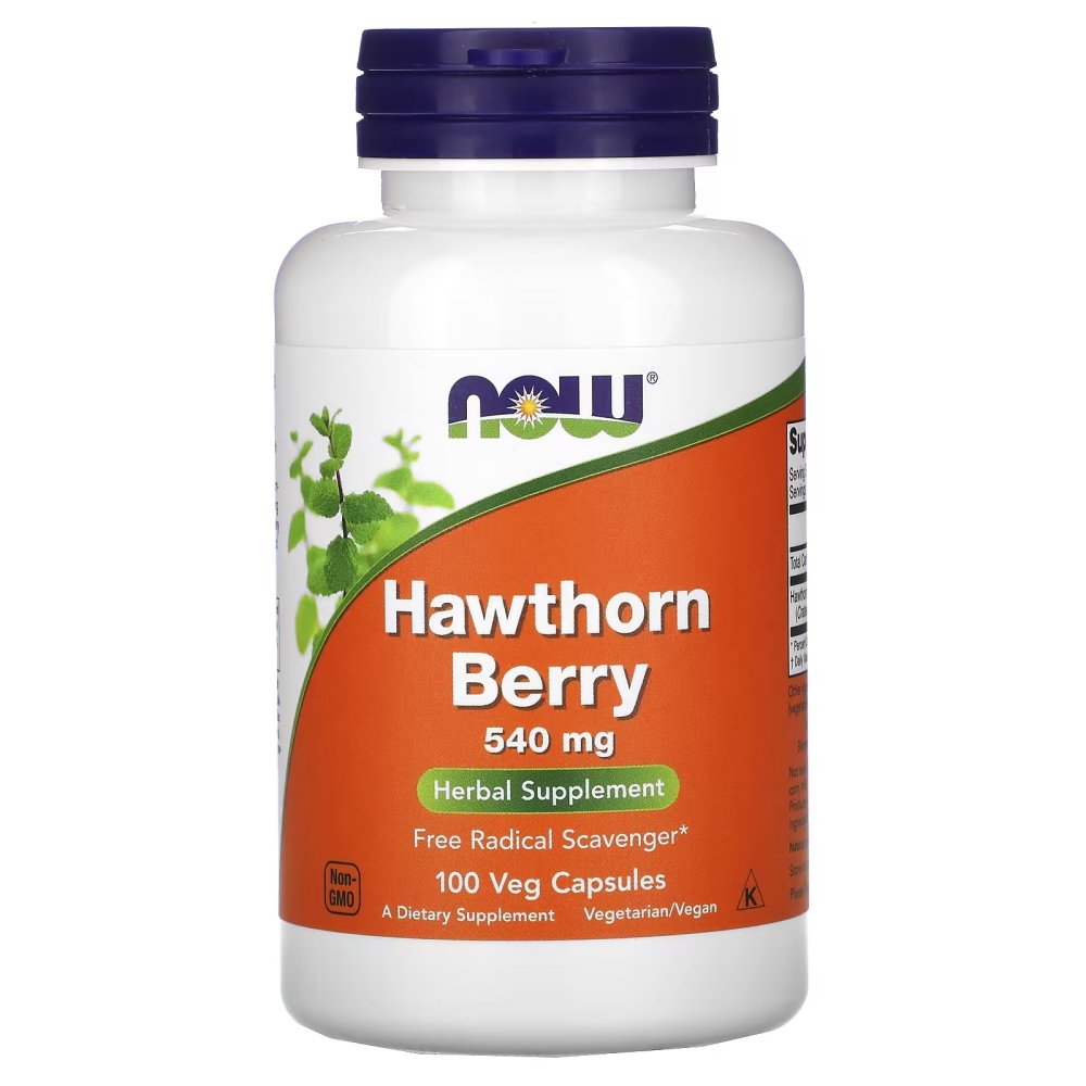 Now Натуральная добавка NOW Hawthorn Berry 540 mg, 100 вегакапсул, , 