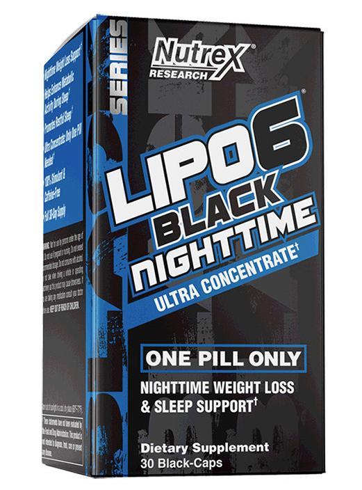 Nutrex Research Жиросжигатель Nutrex Lipo 6 Black NightTime Ultra Concentrate 30 caps, , 30 шт.