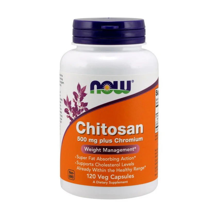 Натуральная добавка NOW Chitosan plus 500 mg, 120 капсул,  ml, Now. Natural Products. General Health 
