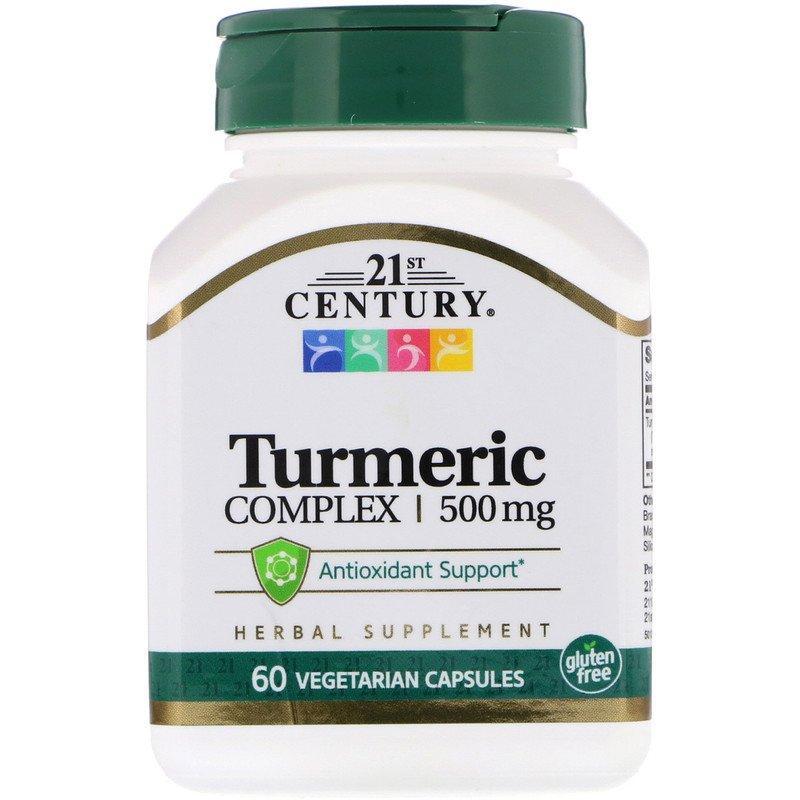Антиоксидантна добавка 21st Century Turmeric Complex 500 mg 60 Caps,  ml, 21st Century. Suplementos especiales. 