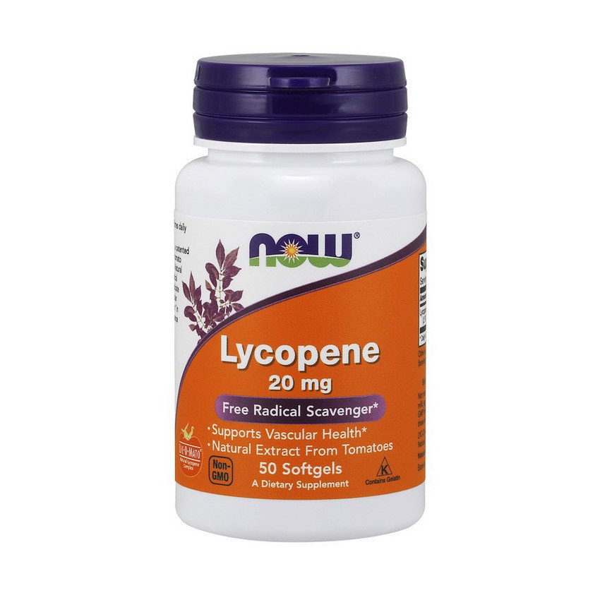 Ликопин Now Foods Lycopene 20 mg (50 капс) нау фудс,  мл, Now. Витамины и минералы. Поддержание здоровья Укрепление иммунитета 