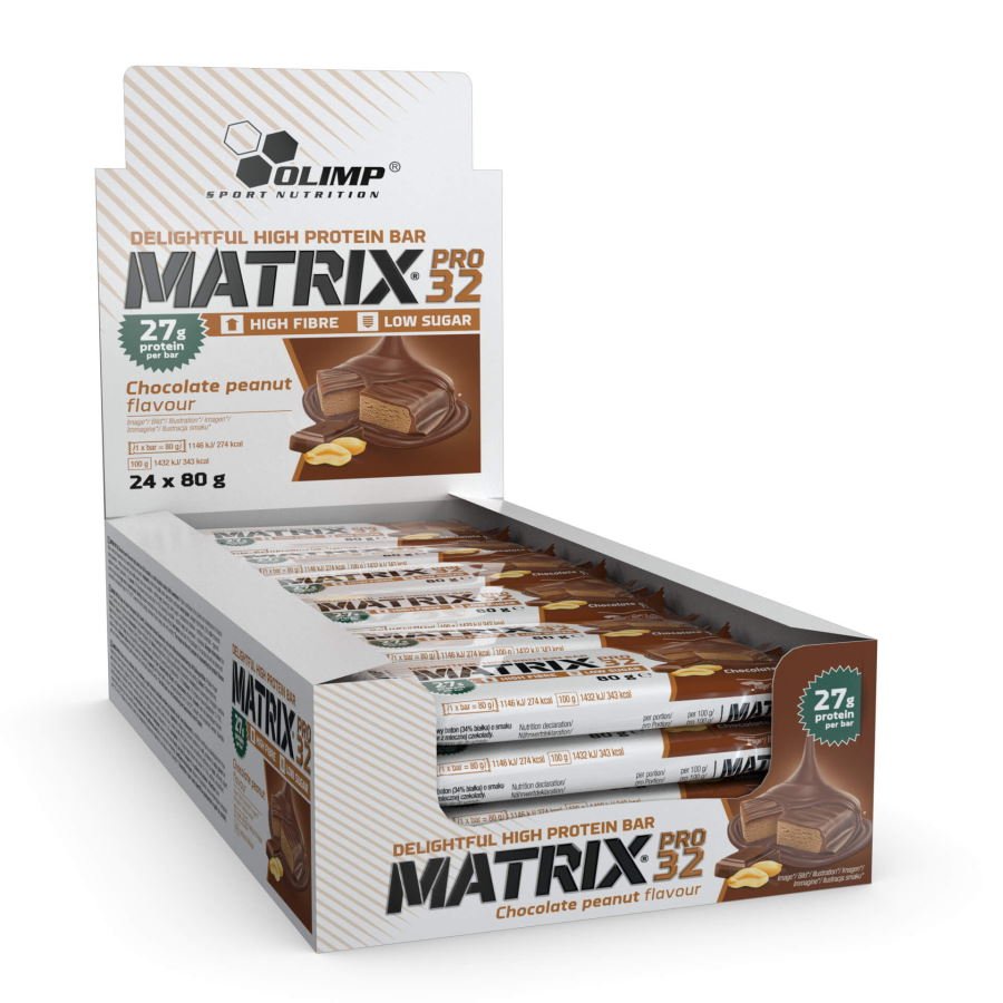 Батончик Olimp Matrix Pro 32, 24*80 грамм Шоколад-арахис,  ml, Olimp Labs. Bar. 