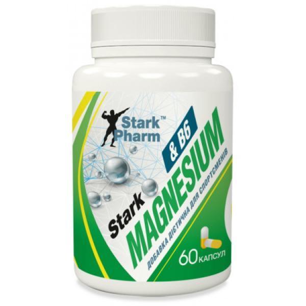 Магний Stark Pharm Stark Magnesium/B6 - 60 капс старк фарм,  мл, Stark Pharm. Магний Mg. Поддержание здоровья Снижение холестерина Предотвращение утомляемости 