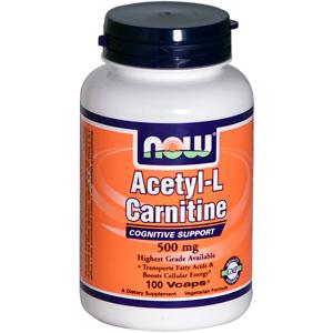 Acetyl-L-Carnitine 500 mg, 100 шт, Now. L-карнитин. Снижение веса Поддержание здоровья Детоксикация Стрессоустойчивость Снижение холестерина Антиоксидантные свойства 