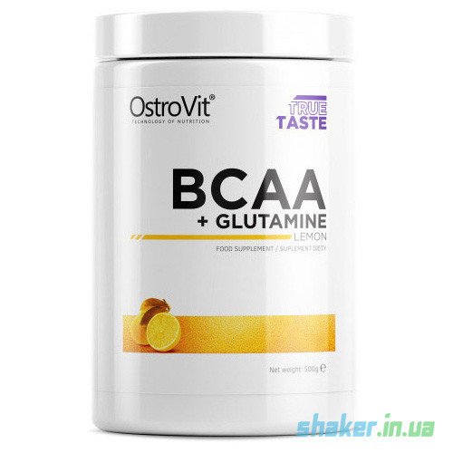 БЦАА OstroVit 100% BCAA+Glutamine (500 г) островит с глютамином lemon,  мл, OstroVit. BCAA. Снижение веса Восстановление Антикатаболические свойства Сухая мышечная масса 