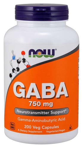 NOW GABA 750 mg Veg Capsules 200 капс Без вкуса,  ml, Now. Suplementos especiales. 