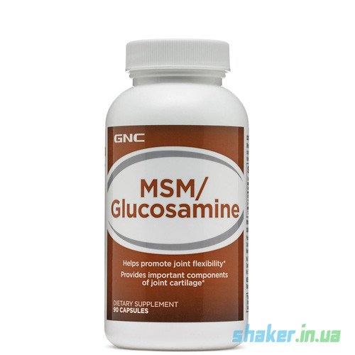 МСМ Глюкозамин GNC MSM/Glucosamine (90 капс),  ml, GNC. For joints and ligaments. General Health Ligament and Joint strengthening 