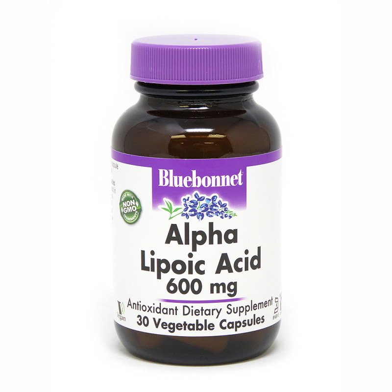 Витамины и минералы Bluebonnet Alpha Lipoic Acid 600 mg, 30 капсул,  мл, Bluebonnet Nutrition. Витамины и минералы. Поддержание здоровья Укрепление иммунитета 