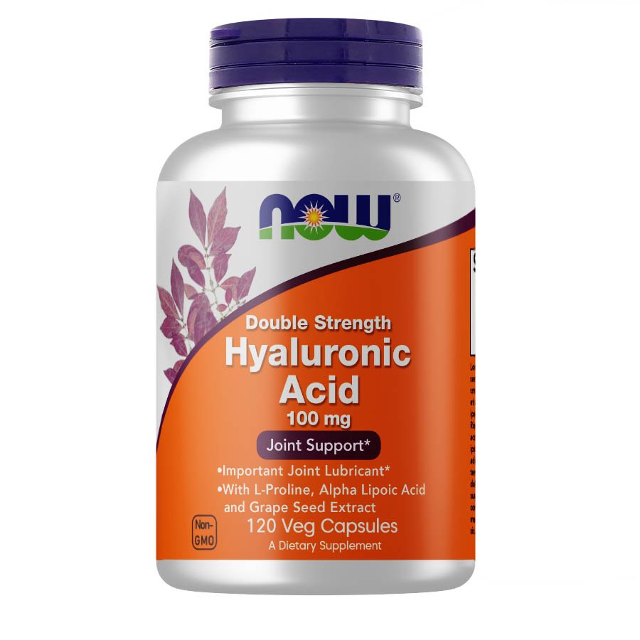 Для суставов и связок NOW Double Strength Hyaluronic Acid 100 mg, 120 вегакапсул,  мл, Now. Хондропротекторы. Поддержание здоровья Укрепление суставов и связок 