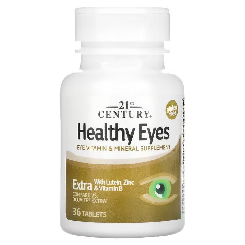 Витамины и минералы 21st Century Healthy Eyes Extra, 36 таблеток,  мл, 21st Century. Витамины и минералы. Поддержание здоровья Укрепление иммунитета 
