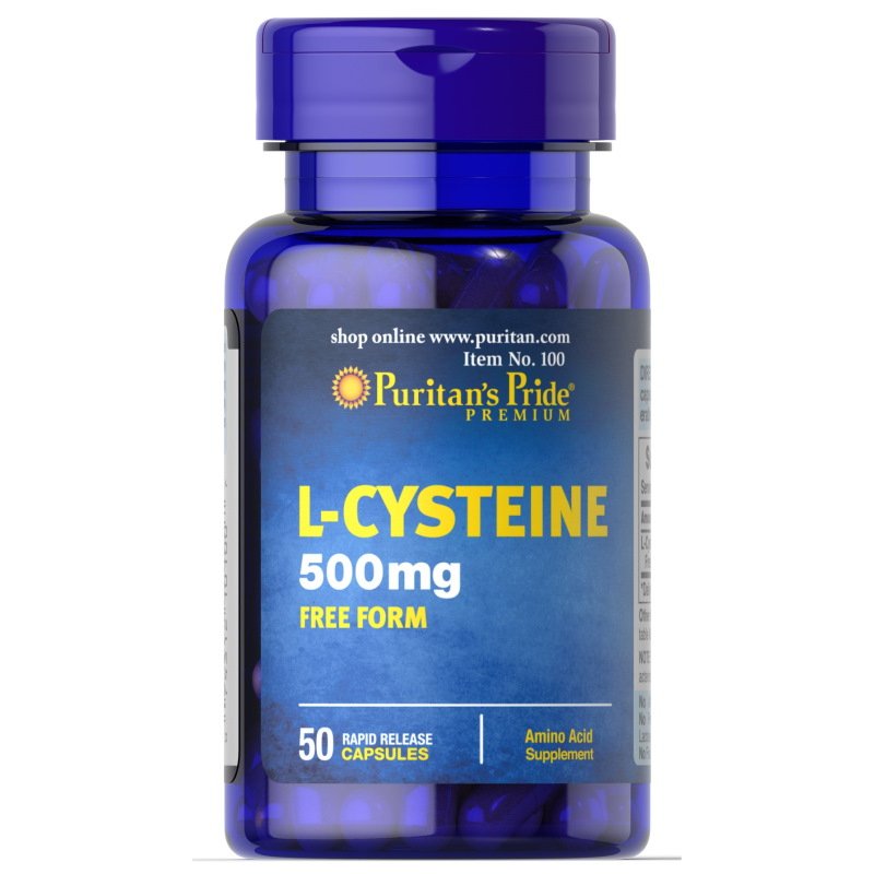 Аминокислота Puritan's Pride L-Cysteine 500 mg, 50 капсул,  мл, Puritan's Pride. Аминокислоты. 