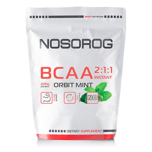 БЦАА Nosorog BCAA 2:1:1 (200 г) носорог орбит минт,  мл, Nosorog. BCAA. Снижение веса Восстановление Антикатаболические свойства Сухая мышечная масса 