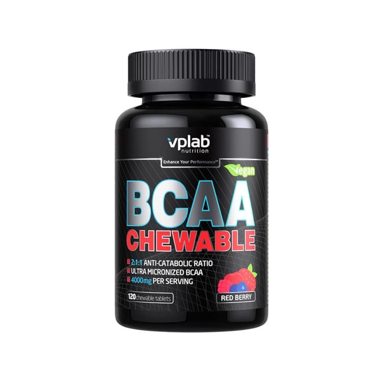BCAA VPLab BCAA Chewable, 120 таблеток Красная ягода,  мл, VPLab. BCAA. Снижение веса Восстановление Антикатаболические свойства Сухая мышечная масса 