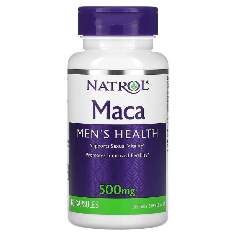 Натуральная добавка Natrol Maca Extract 500 mg, 60 капсул,  мл, Natrol. Hатуральные продукты. Поддержание здоровья 