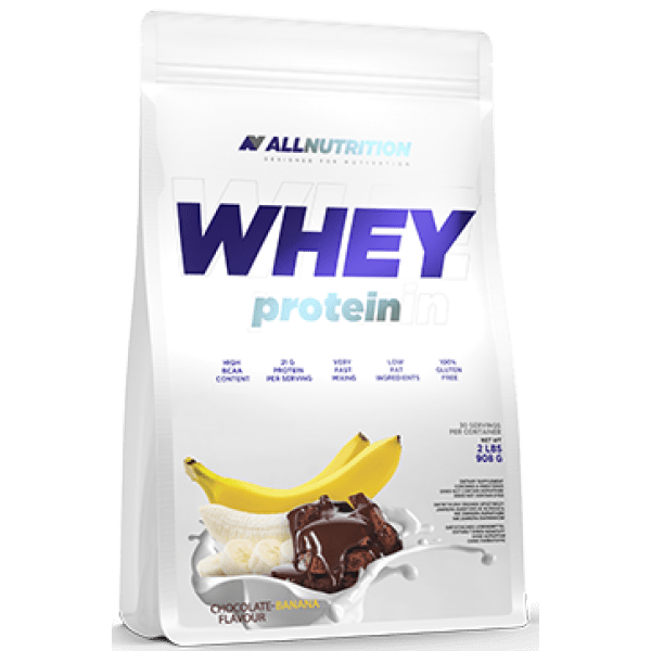 Сывороточный протеин концентрат AllNutrition Whey Protein (900 г) алл нутришн Chocolate Banana,  мл, AllNutrition. Сывороточный концентрат. Набор массы Восстановление Антикатаболические свойства 