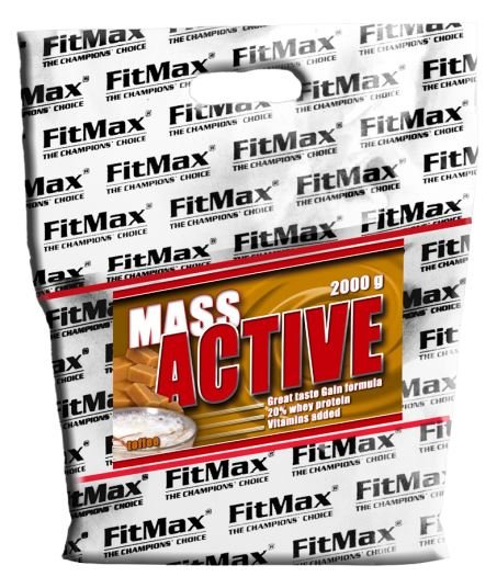 Гейнер FitMax Mass Active, 2 кг Карамель,  мл, Fit Best Line. Гейнер. Набор массы Энергия и выносливость Восстановление 