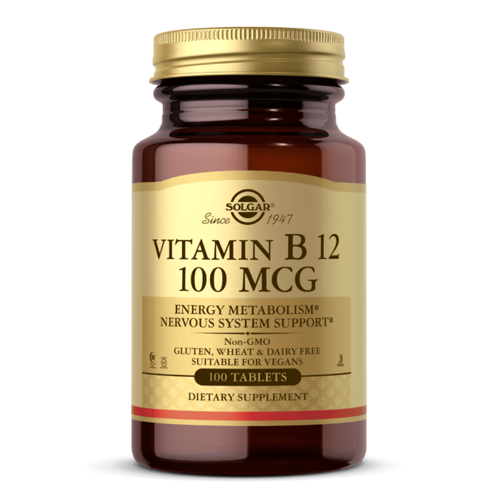 Витамин Б12 Solgar Vitamin B12 100 mcg (100 табл) цианокобаламин солгар,  мл, Solgar. Витамин B. Поддержание здоровья 