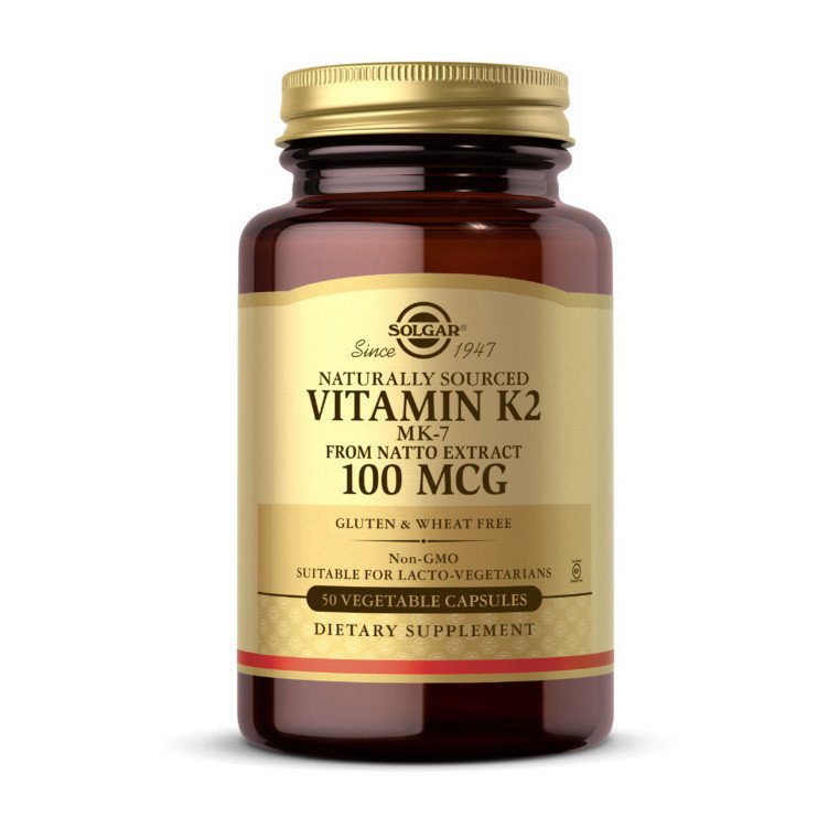 Витамин К 2 Solgar Vitamin K2 MK-7 100 mcg 50 капсул,  мл, Solgar. Витамин K. Поддержание здоровья 