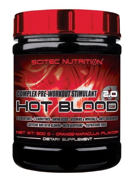Hot Blood 2.0, 300 г, Scitec Nutrition. Предтренировочный комплекс. Энергия и выносливость 