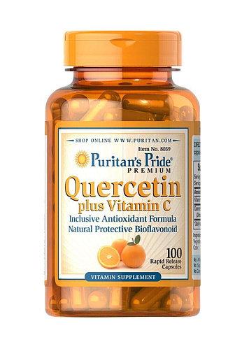 Puritan's Pride Витамин C + Кверцетин Puritan's Pride Vitamin C Plus Quercetin 250 mg/700 mg 100 капсул, , 