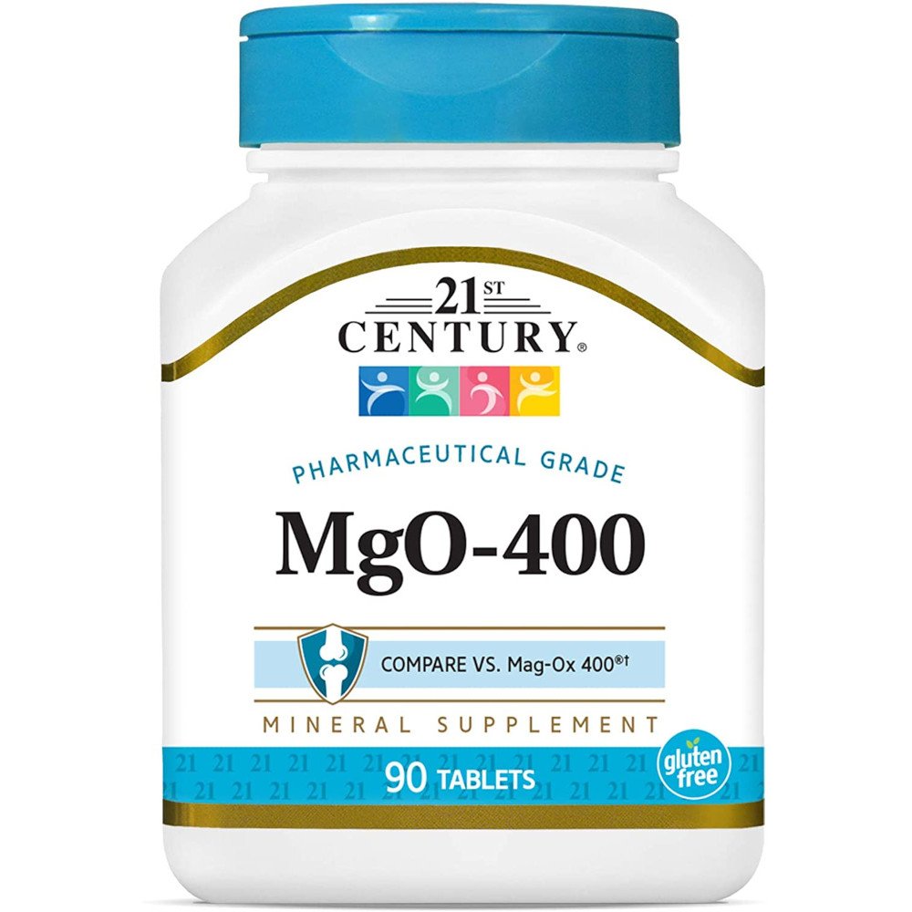Витамины и минералы 21st Century MgO-400, 90 таблеток,  мл, 21st Century. Витамины и минералы. Поддержание здоровья Укрепление иммунитета 