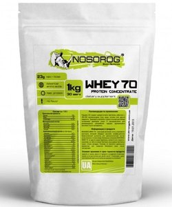 Whey 70, 1000 g, Nosorog. Whey Protein. recovery Anti-catabolic properties Lean muscle mass 
