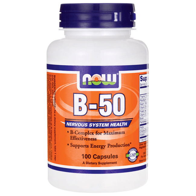 B-50, 100 шт, Now. Витамин B. Поддержание здоровья 
