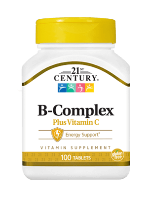 Вітамінний комплекс 21st Century B Complex Plus Vitamin C 100 Tabs,  ml, 21st Century. Vitaminas y minerales. General Health Immunity enhancement 