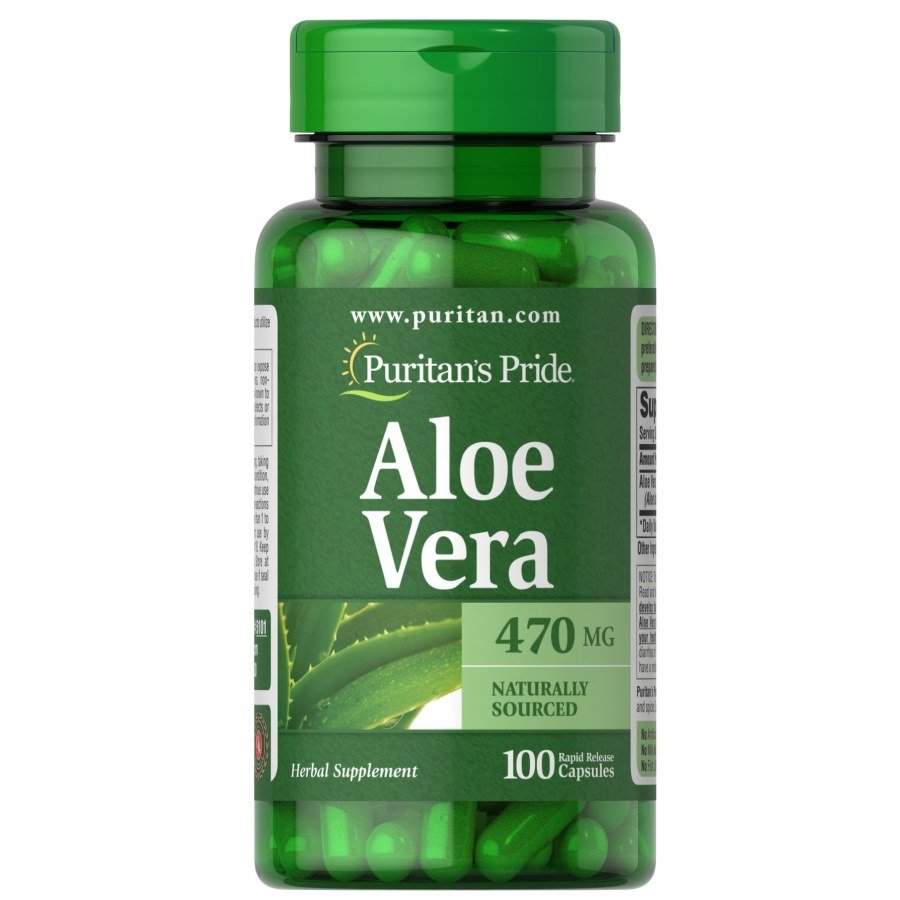Puritan's Pride Натуральная добавка Puritan's Pride Aloe Vera 470 mg, 100 капсул, , 
