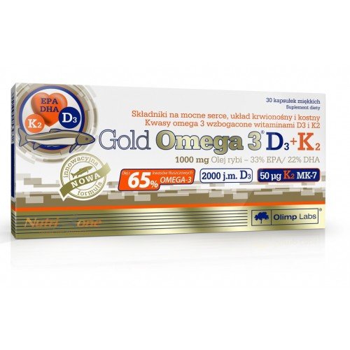 Gold Omega 3 D3+K2 Olimp Labs,  ml, Olimp Labs. Omega 3 (Aceite de pescado). General Health Ligament and Joint strengthening Skin health CVD Prevention Anti-inflammatory properties 