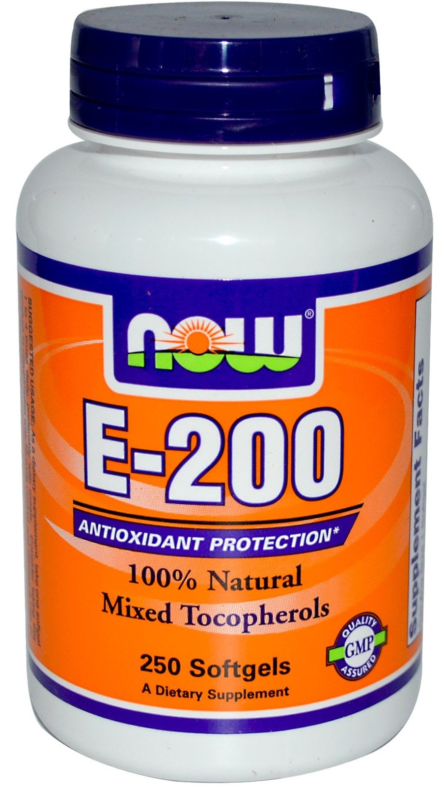 E-200, 250 шт, Now. Витамин E. Поддержание здоровья Антиоксидантные свойства 