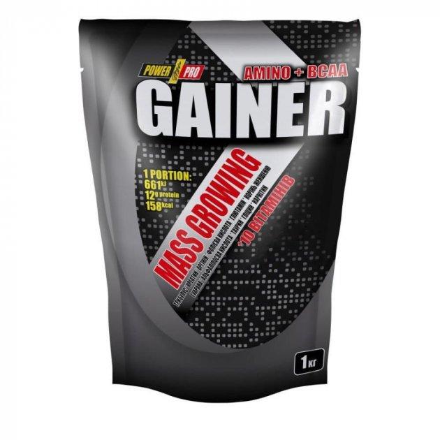 Power Pro Гейнер для набора массы Power Pro Mass Growing Gainer 1000 грамм Ваниль, , 