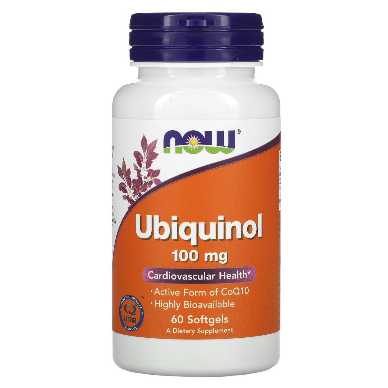 Убихинол NOW Foods Ubiquinol 100 mg 60 Softgels,  мл, Now. Спец препараты. 