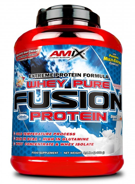 Whey Pure Fusion, 2300 g, AMIX. Mezcla de proteínas de suero de leche. 
