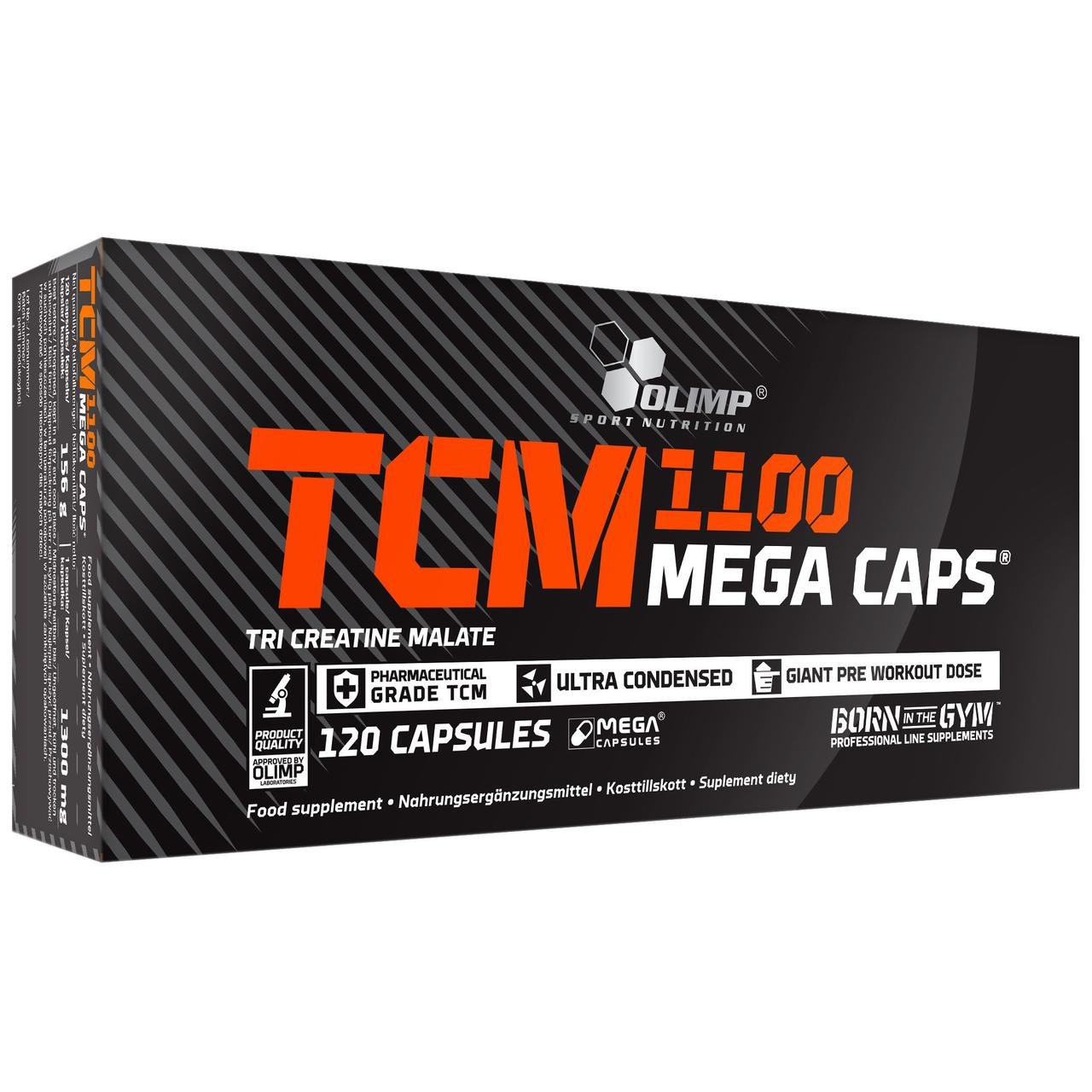 Три креатин малат Olimp TCM Mega Caps 1100 (120 капс) олимп тсм мега капс,  мл, Olimp Labs. Три-креатин малат. 