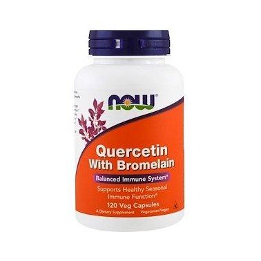 Добавка для зміцнення імунітету NOW Foods Quercetin with Bromelain 120 VCaps,  ml, Now. Special supplements. 