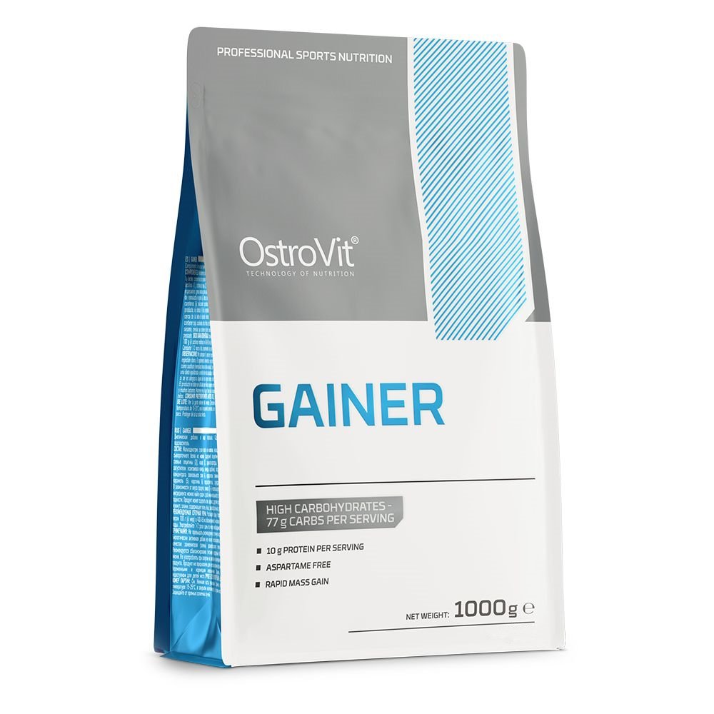 Гейнер OstroVit Gainer, 1 кг Клубника,  ml, OstroVit. Gainer. Mass Gain Energy & Endurance स्वास्थ्य लाभ 