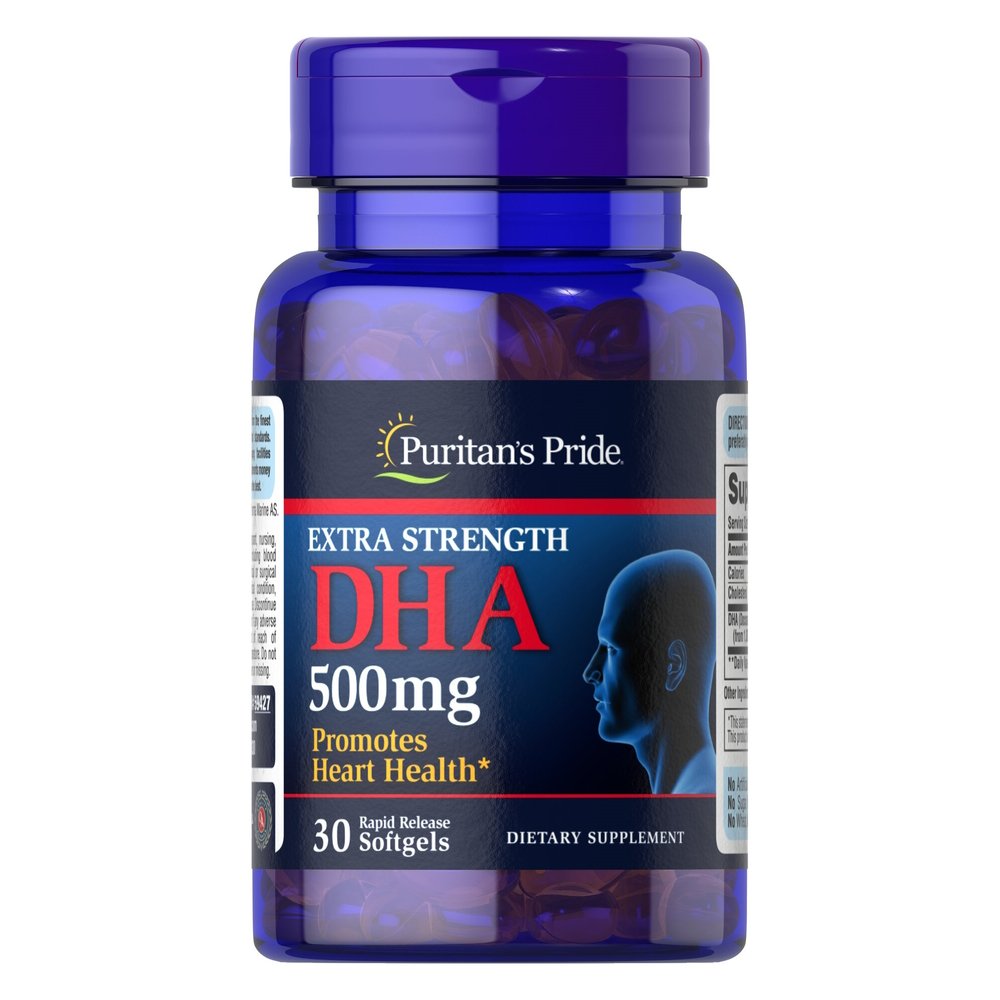 Жирные кислоты Puritan's Pride Extra Strength DHA 500 mg, 30 капсул,  ml, Puritan's Pride. Fats. General Health 