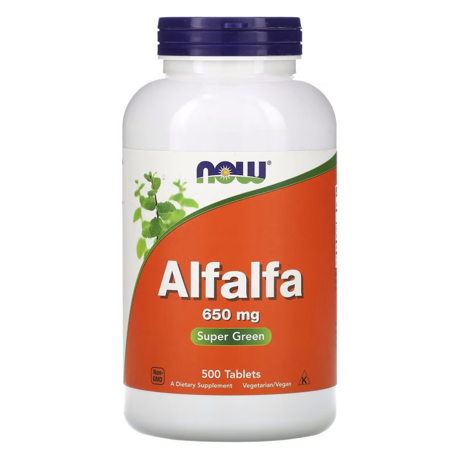 Натуральная добавка NOW Alfalfa 650 mg, 500 таблеток,  мл, Now. Hатуральные продукты. Поддержание здоровья 