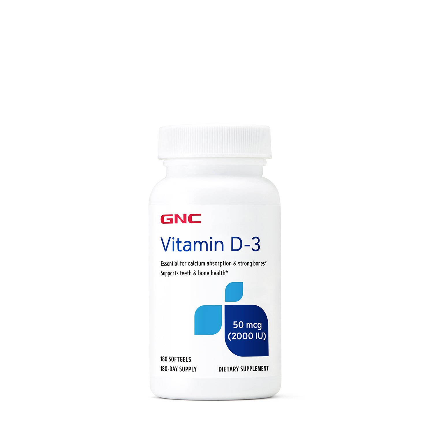 GNC Витамины и минералы GNC Vitamin D3 2000 IU, 180 капсул, , 