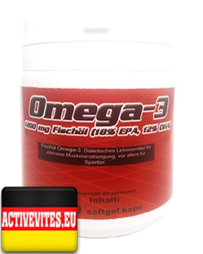 Omega-3 1200 mg, 80 шт, Activevites. Омега 3 (Рыбий жир). Поддержание здоровья Укрепление суставов и связок Здоровье кожи Профилактика ССЗ Противовоспалительные свойства 